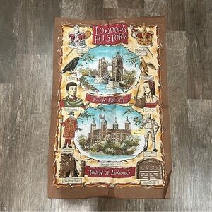 FINAL PRICE Vintage London's History Tea Towel